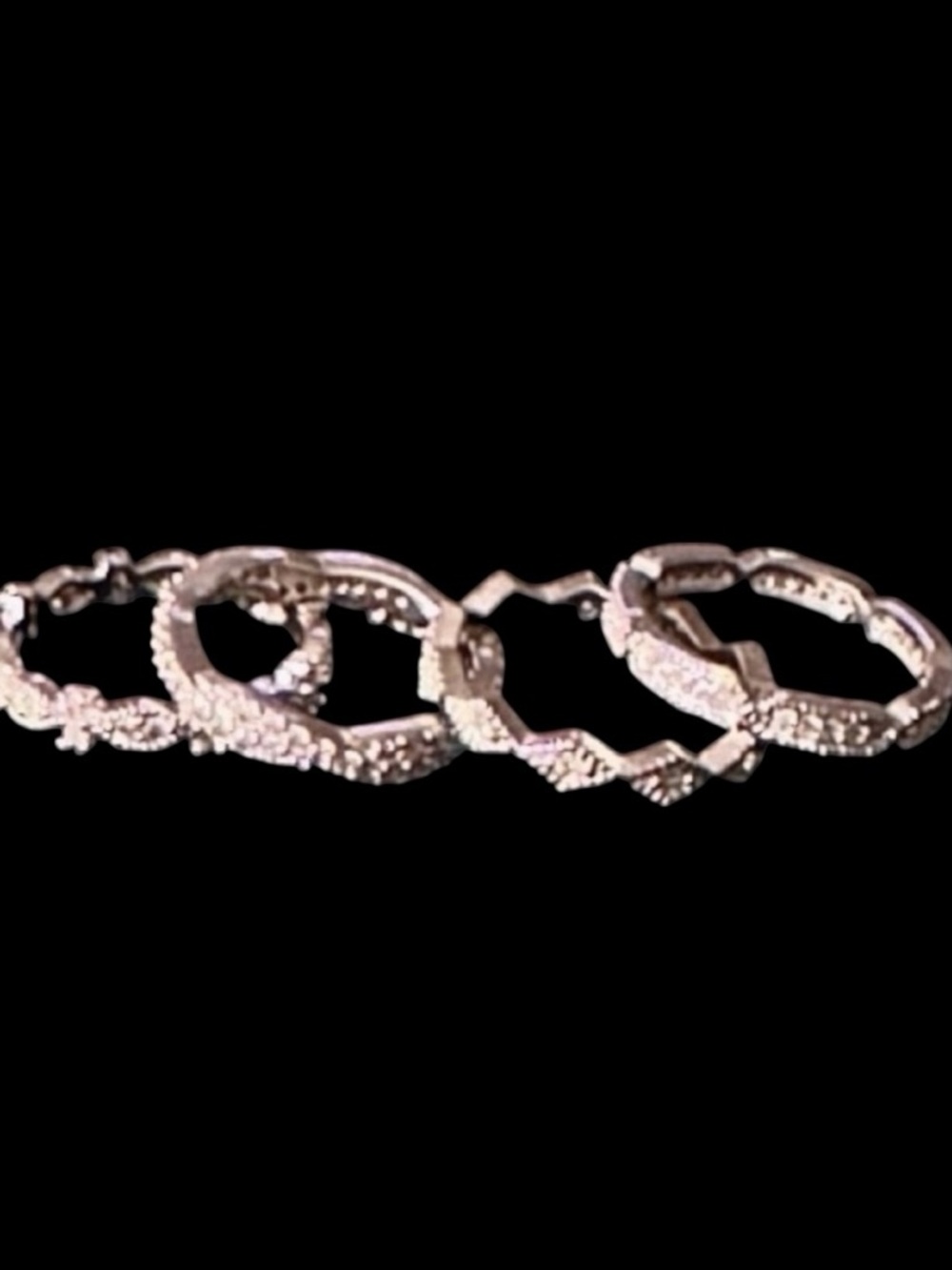 Set of 4 Express Silver Cubic Zirconia Stacking Rings